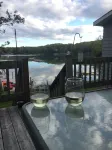 2 bedroom  1 bath, large deck and dock, on the water in peaceful cove,   Year Hotels in Boothbay