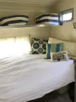 Glamping with sheep in a renovated 1972 Ace camper on 48 acres
