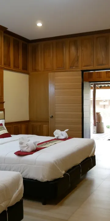 ห้องสุพีเรียร์สำหรับ 4 ท่านพร้อมวิวสวน