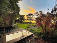 cosy, fireplace, outdoor bath