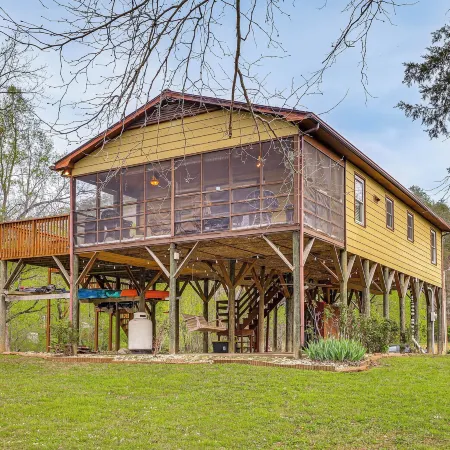 Fire Pit + Patio: Creekside Cabin in Eagle Rock!