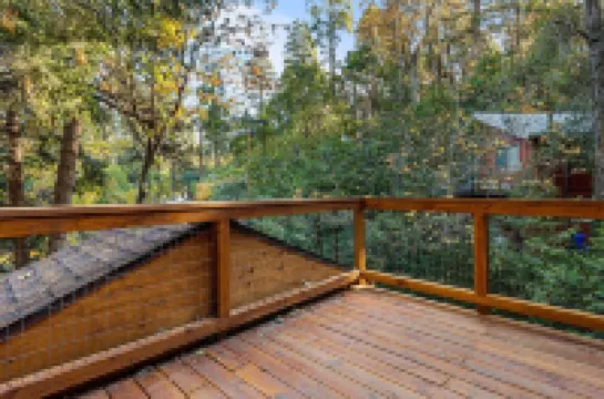 Cozy Mountain Retreat with 3 decks, huge living room, walking distance of shops