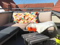 Great, open loft apartment with fantastic roof terrace