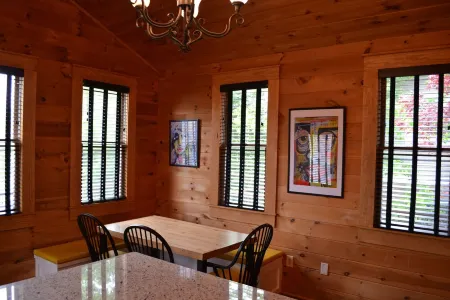 The Cabin on Main. Fully furnished home on Main St in downtown Jasper.
