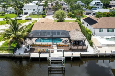 Waterfront Bonita Beach Home;Pool;Dock; Tiki; Dolphins; Bike-Beach