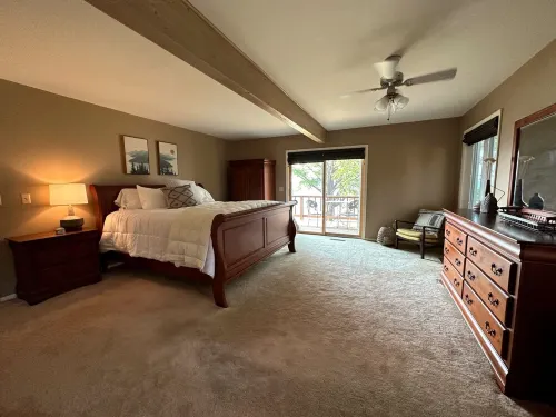 Beautiful lake home on the sandy south shores of Pelican Lake.