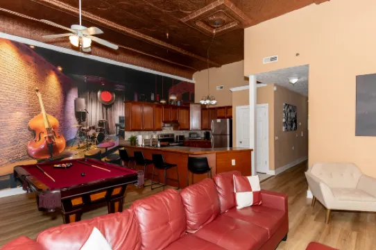 Large Kitchen and Living Space - Inviting Urban Oasis