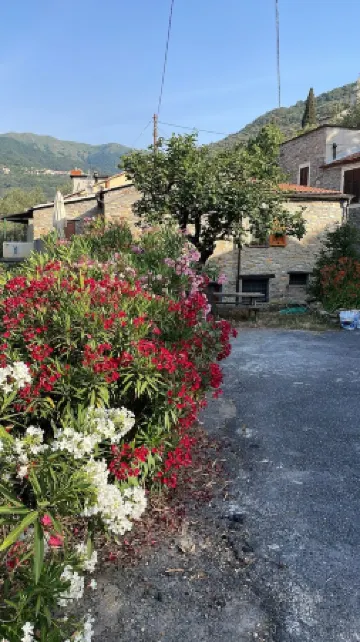 Beautiful, spacious apartment in a natural stone house with sea view in Val Prino.