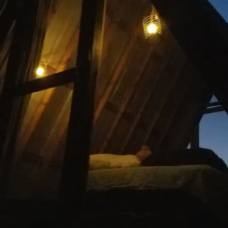 Camp under Blue Ridge Mtn sky river A Frame Cabin