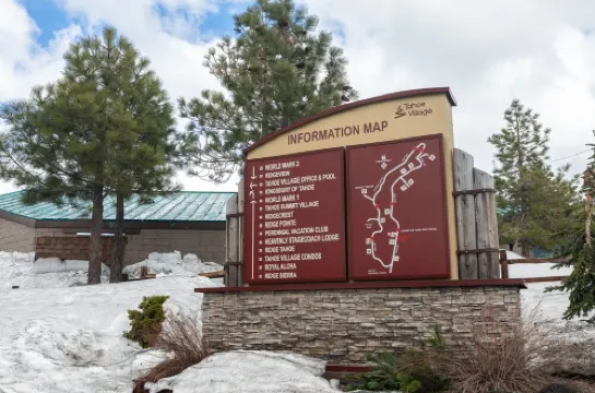 Skiers and sunset lovers