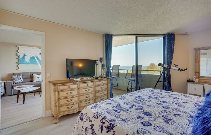 멕시코 만 전망, 조류 관찰 + 망원경이 있는 아늑한 콘도