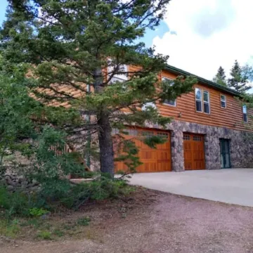 Location! Nice log home in dark sky community next to several peaks