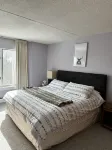 Gorgeous ski retreat apartment with fireplace and Mountain View.