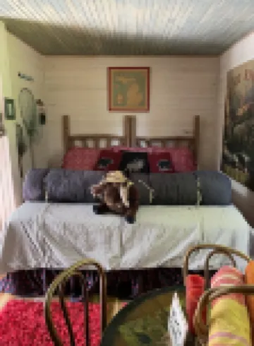 Very Private,Adorable Rustic Cabin -Out House , Full Shower House Off Barn