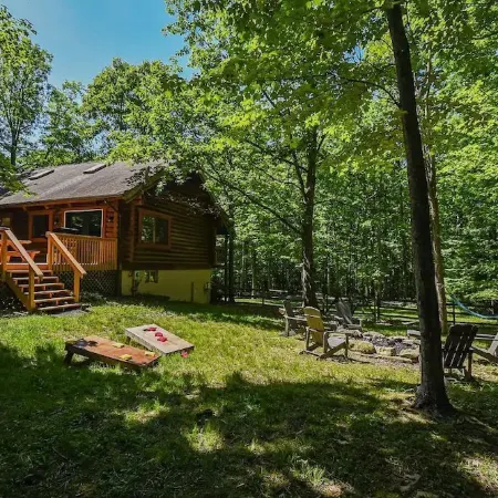 Log Cabin Retreat w/ Hot Tub, Game Room, Fire Pit
