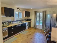 Air-conditioned stone villa with heated swimming pool + town center parking space