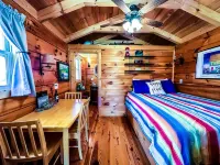 Tiny, charming mountaintop cottage with large firepit, deck and amazing views