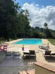 3-room apartment on 1st floor of a "bastide grassoise" in a private estate with swimming pool