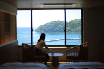 エグゼクティブフロアスーペリア、バス付きハリウッドツイン、オーシャンビュー 隠岐の島・美味しい海の宿 隠岐プラザホテルの写真