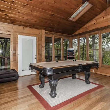 Rustic Lakefront Cabin near Smokies w/ Hot Tub, Firepit, Pool Table + Views!