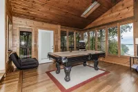 Rustic Lakefront Cabin near Smokies w/ Hot Tub, Firepit, Pool Table + Views!