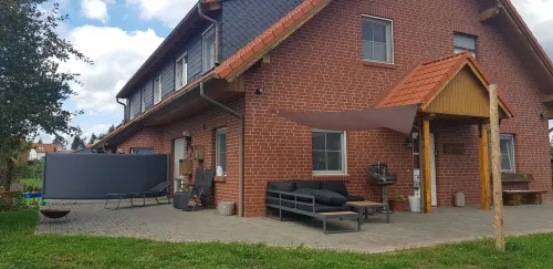 Ground-floor vacation apartment with a unique view, pure relaxation in the Harz Mountains