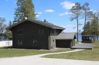 Luxurious Lakefront Log Home with Entertainment Building on Moosehead Lake