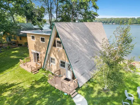 Lakefront A-Frame: Private Beach, Fire Pit, Kayaks, Paddleboards, & Boat Slip