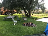 A wonderful, secluded 2 story cabin, deck, fire pit, stocked pond for fishing.