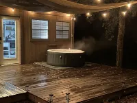 Tiny House for two nestled under massive oaks in Southern Oklahoma.
