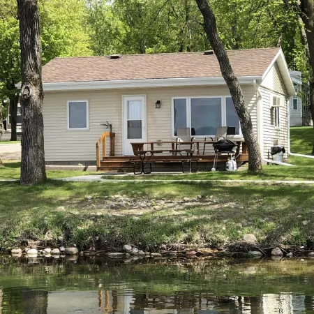 Lake Miltona, MN Weekly Rental Cabin is located right on the beach.