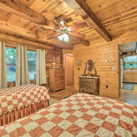 Scenic Creekside Cabin w/ Wraparound Porch!