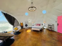 Southern Boho inspired Geodesic Dome nestled up next to Big Bend National Park.