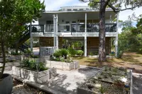 Beautiful St.George Island Pool Home, Large Patio Pool Surround & Fire Pit Area.