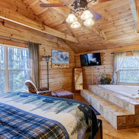 Amazing Mountain Views / Hot Tub / Fireplace / Game Room / Creek / Trails