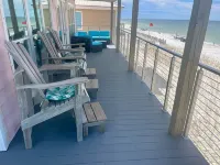 Panoramic view of the sugar white sand and the sparkling Emerald waters