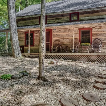 Hand Hewn Log Cabin Newly Renovated, rustic-modern design