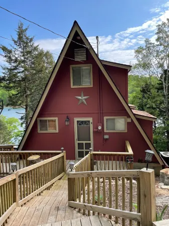 Beautiful Norris Lake Front A-Frame with Private Dock in Speedwell, Tn .