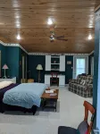 Our creekside cabin is nestled deep in the country on a secluded lane.