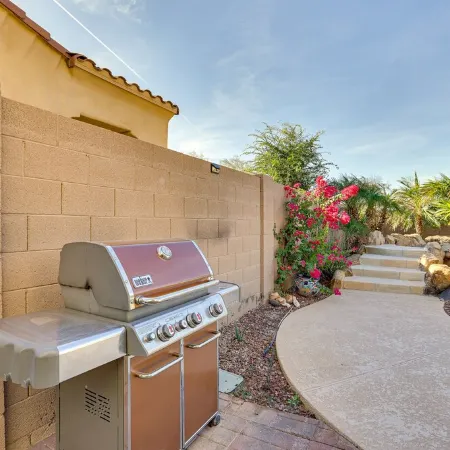 Resort style backyard w/ private heated pool & spa