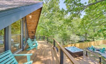 Furnished Deck + Lake Access: Fairland Log Cabin