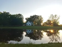 Tiny home cabin by the pond