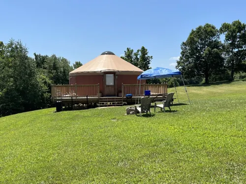 Pet friendly glamping in a private yurt with stunning 360° views by Forest Hotels in Dent County