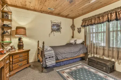 Rustic River Cabin, trout fishing, dog loving, beach area on secluded 8.5 acres!