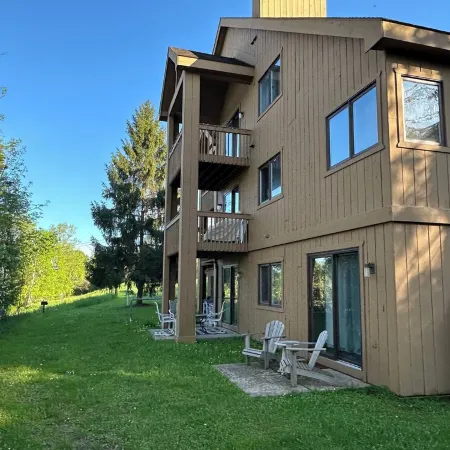 Luxurious ski in-ski out slopeside condo.