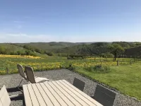 Modern House-new building with a distant view in the National Park, the "Eifelsteig"