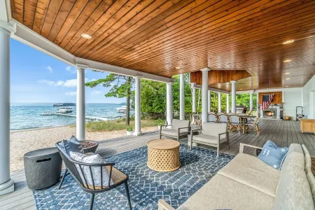 Contemporary Crystal Lake Beachfront Cottage