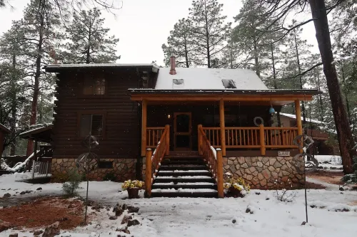 A Real Log Cabin in the Pines with a Huge Game Room and a Jacuzzi Tub!