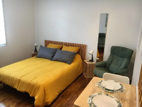 Downtown studio with outdoor parking and private, secure bike storage.