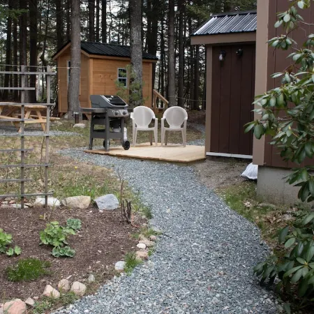 Peaceful Basement Apartment among serene woods, paths, and a stream near Acadia